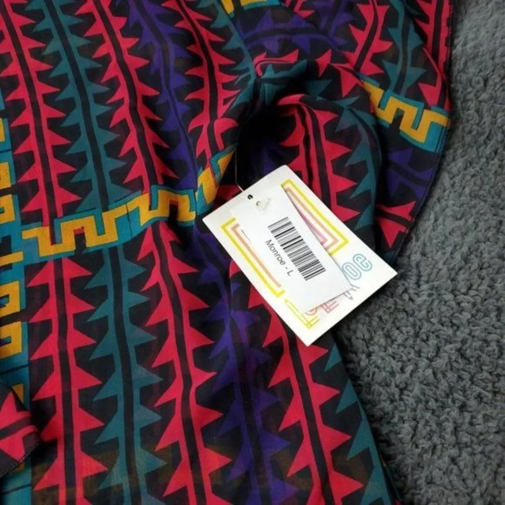 NEW LulaRoe Monroe Kimono Cardigan Womens  L Large‎ Multicolor - Picture 4 of 8